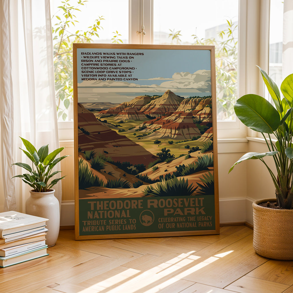 Theodore Roosevelt National Park Vintage WPA Art