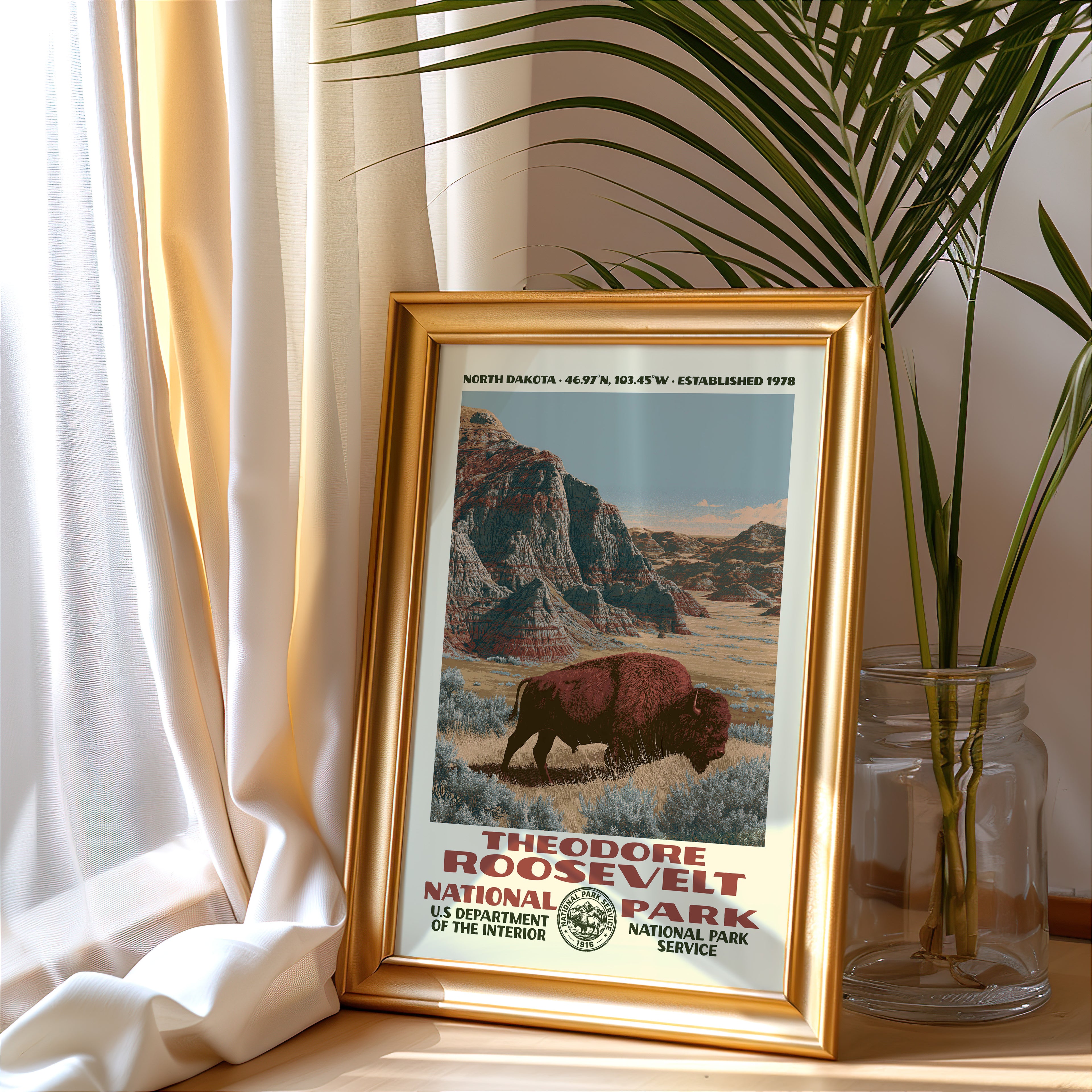Theodore Roosevelt National Park Vintage WPA Art