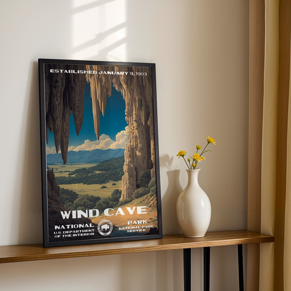 Wind Cave National Park Vintage WPA