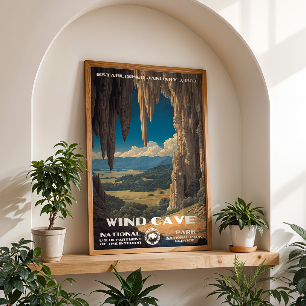 Wind Cave National Park Vintage WPA