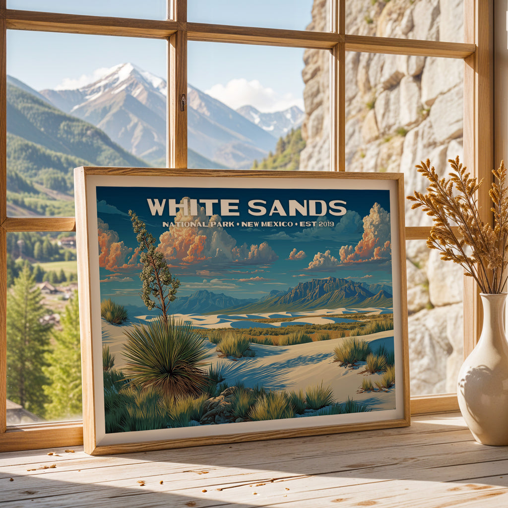 White Sands National Park Horizontal Vintage Art