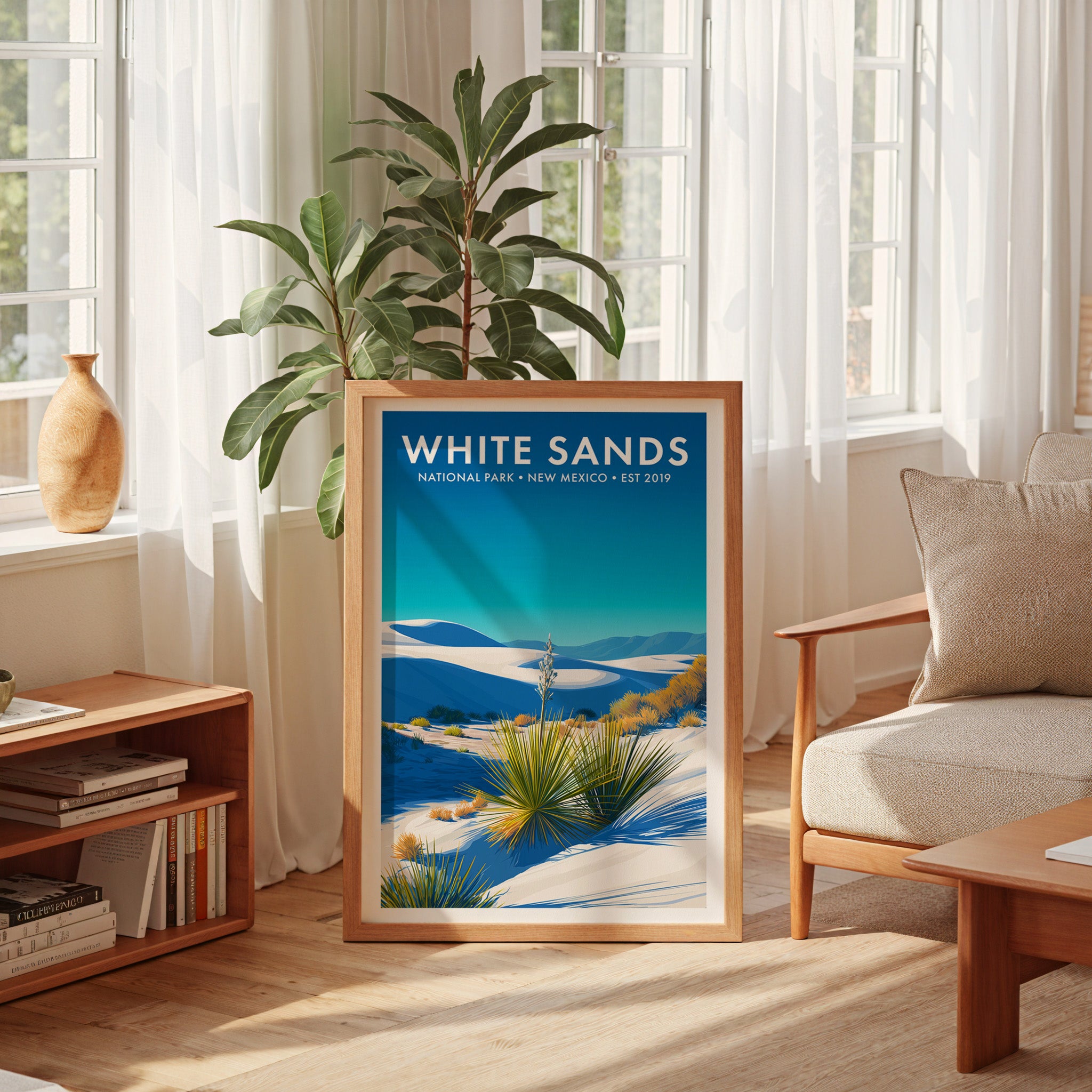 Retro White Sands National Park Print