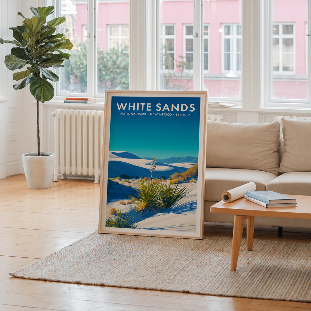 Retro White Sands National Park Print