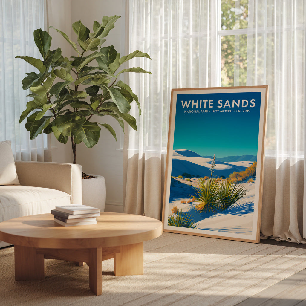 Retro White Sands National Park Print