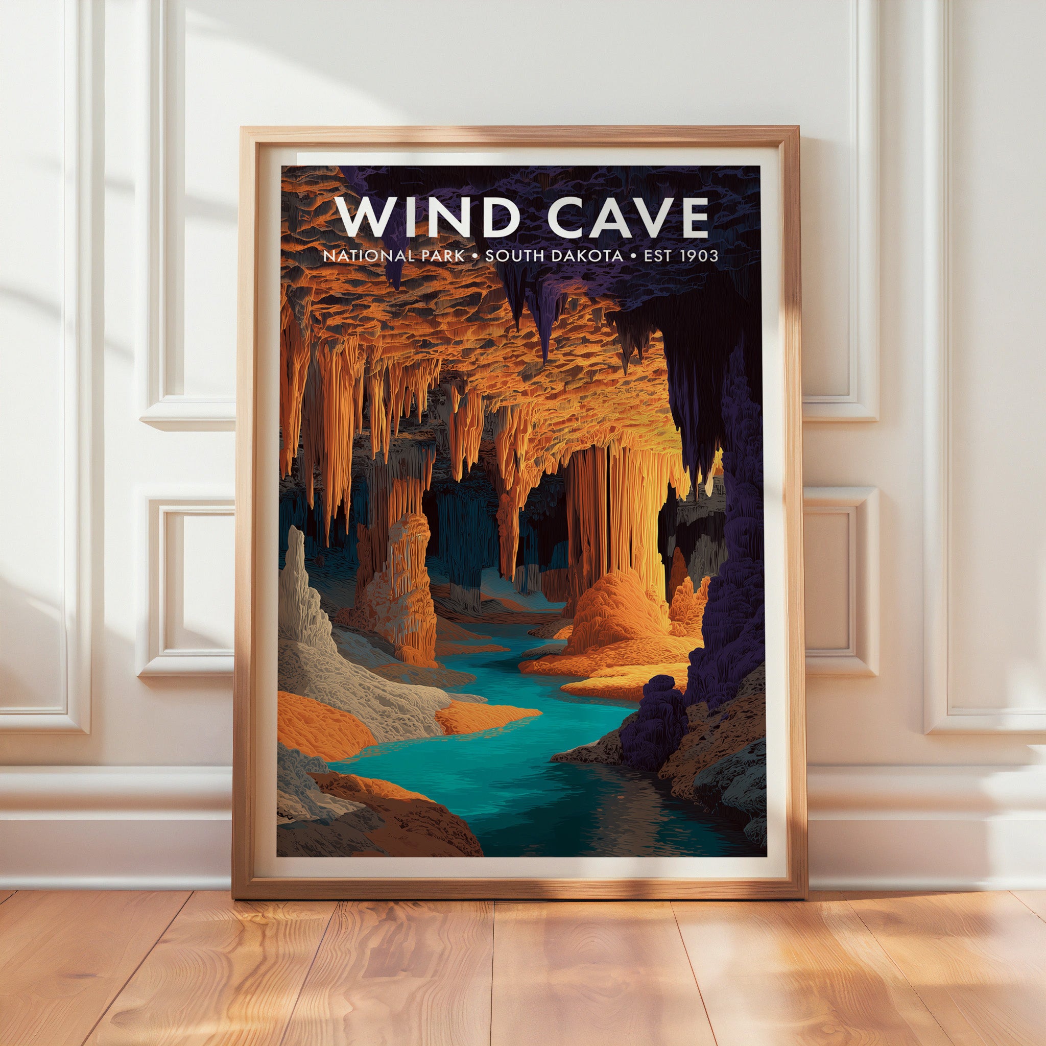 Retro Wind Cave National Park Print