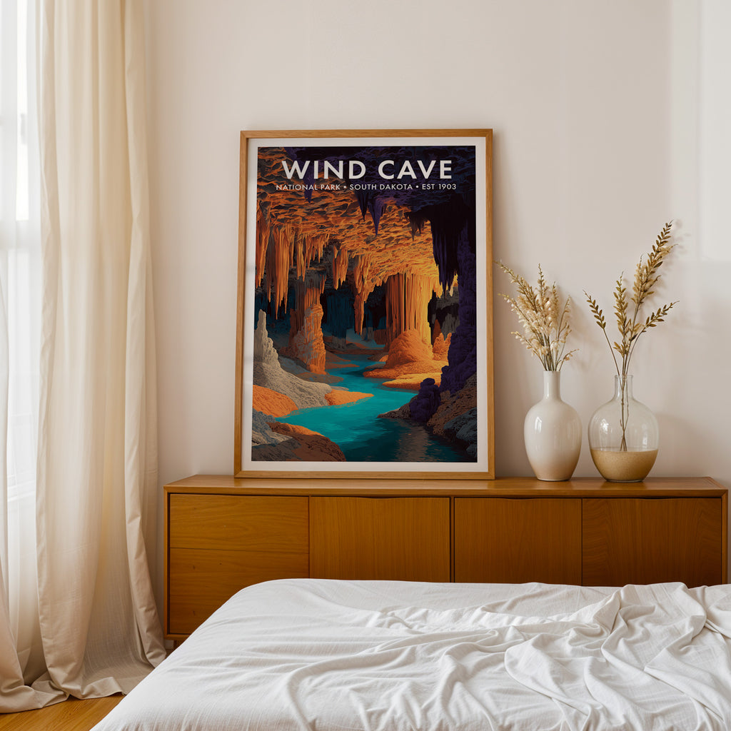 Retro Wind Cave National Park Print