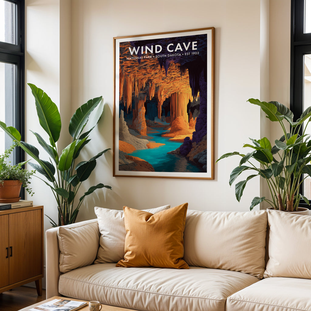 Retro Wind Cave National Park Print