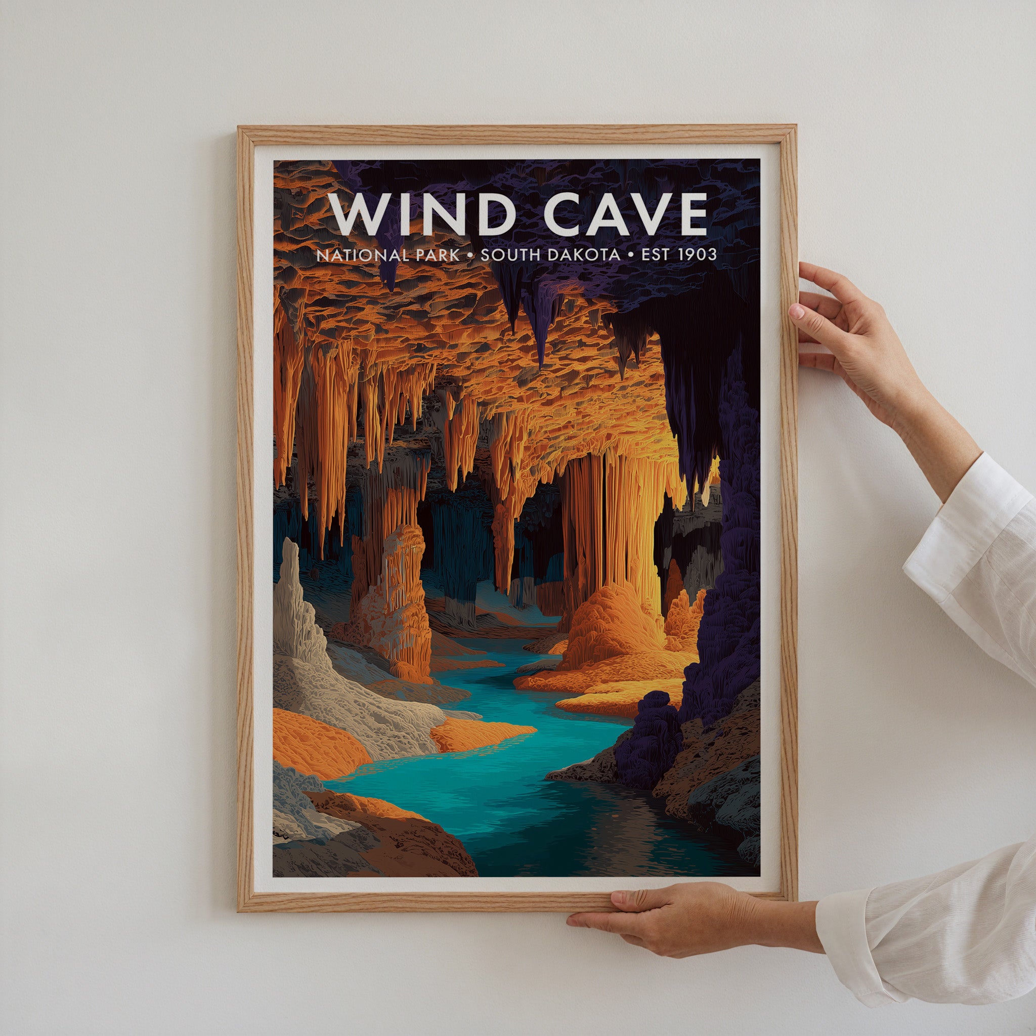 Retro Wind Cave National Park Print