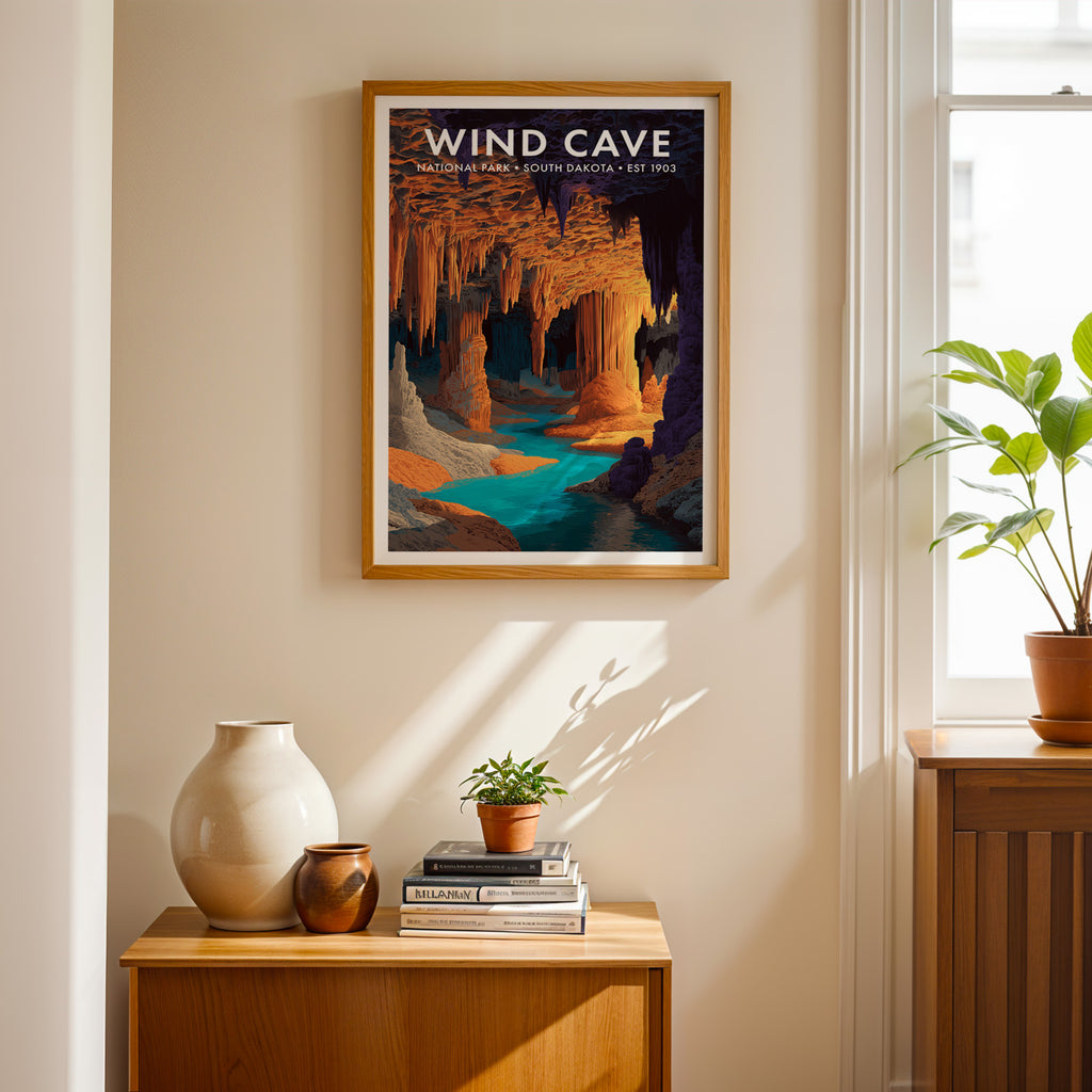 Retro Wind Cave National Park Print