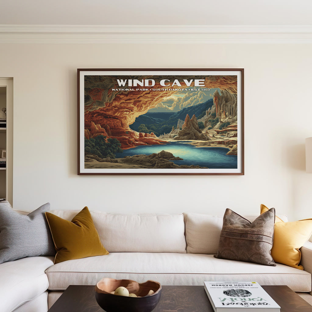 Wind Cave National Park Horizontal Vintage Art