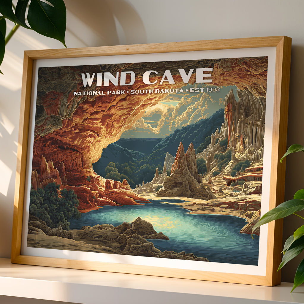 Wind Cave National Park Horizontal Vintage Art