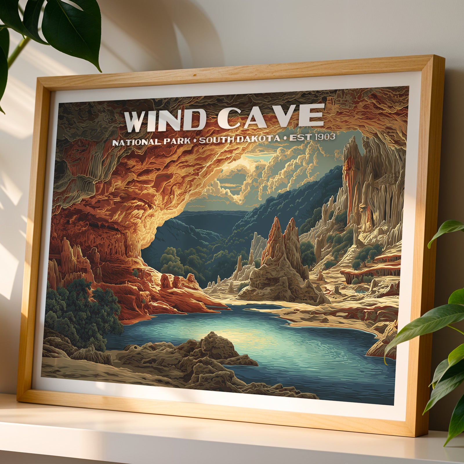 Wind Cave National Park Horizontal Vintage Art