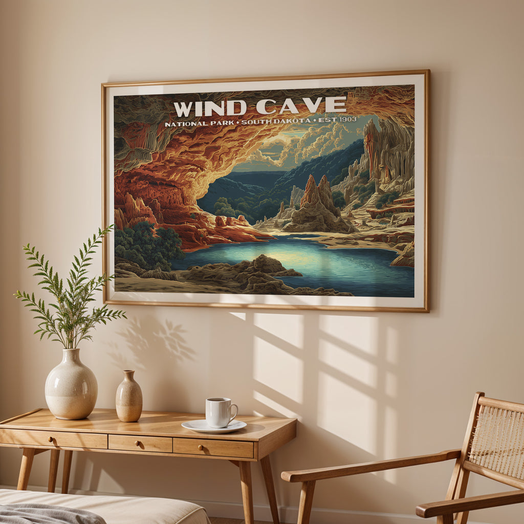 Wind Cave National Park Horizontal Vintage Art