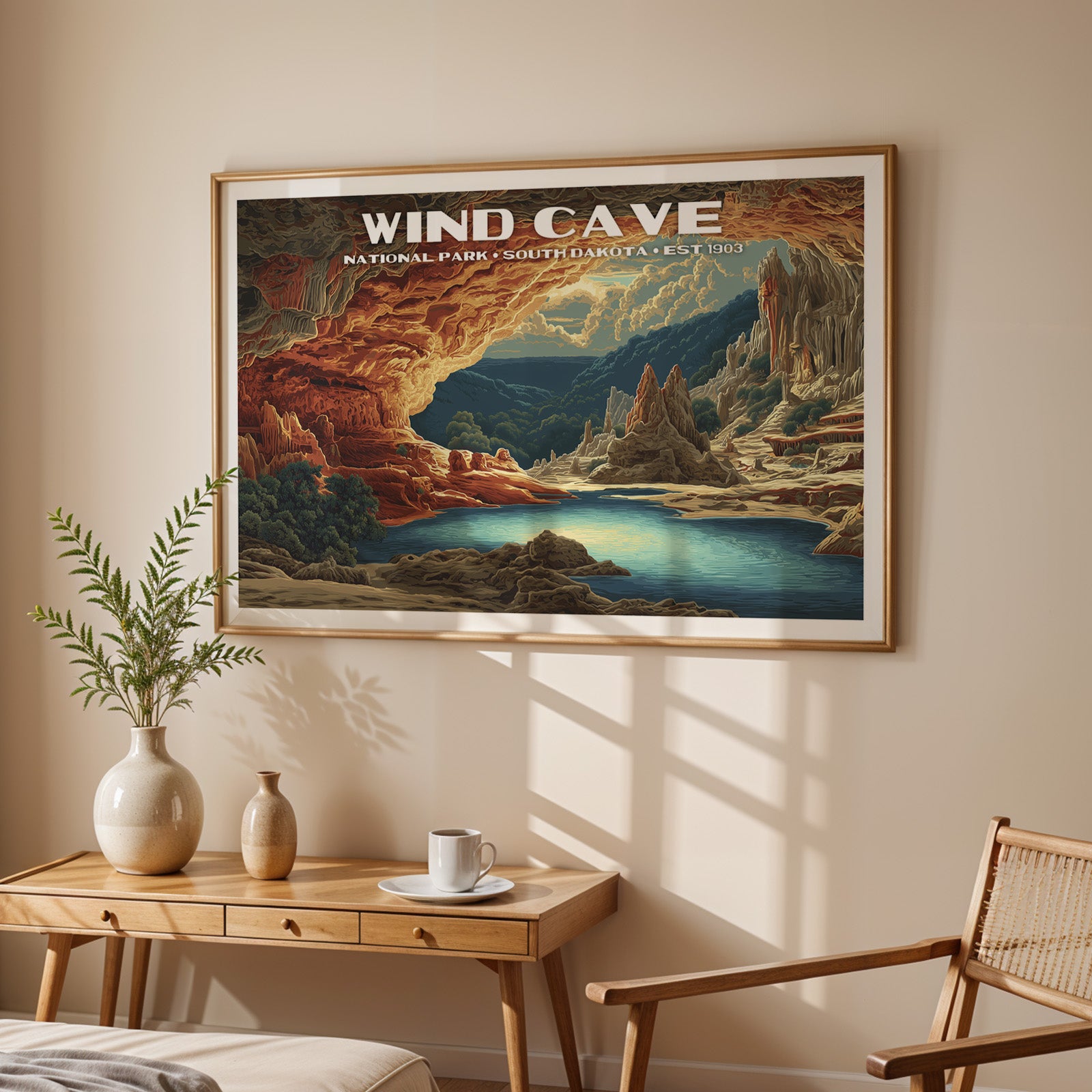Wind Cave National Park Horizontal Vintage Art