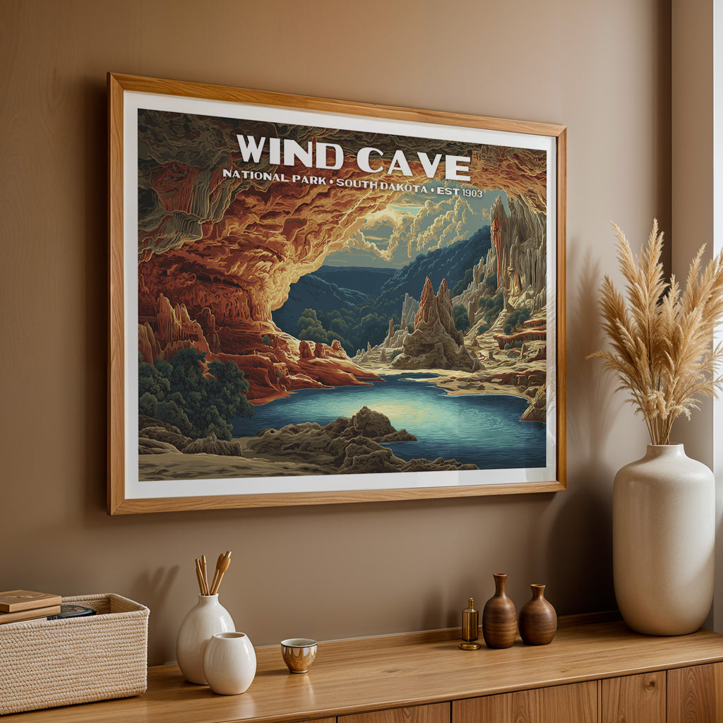 Wind Cave National Park Horizontal Vintage Art