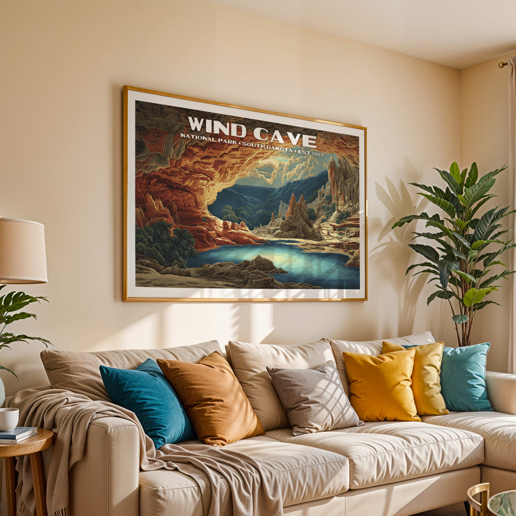 Wind Cave National Park Horizontal Vintage Art
