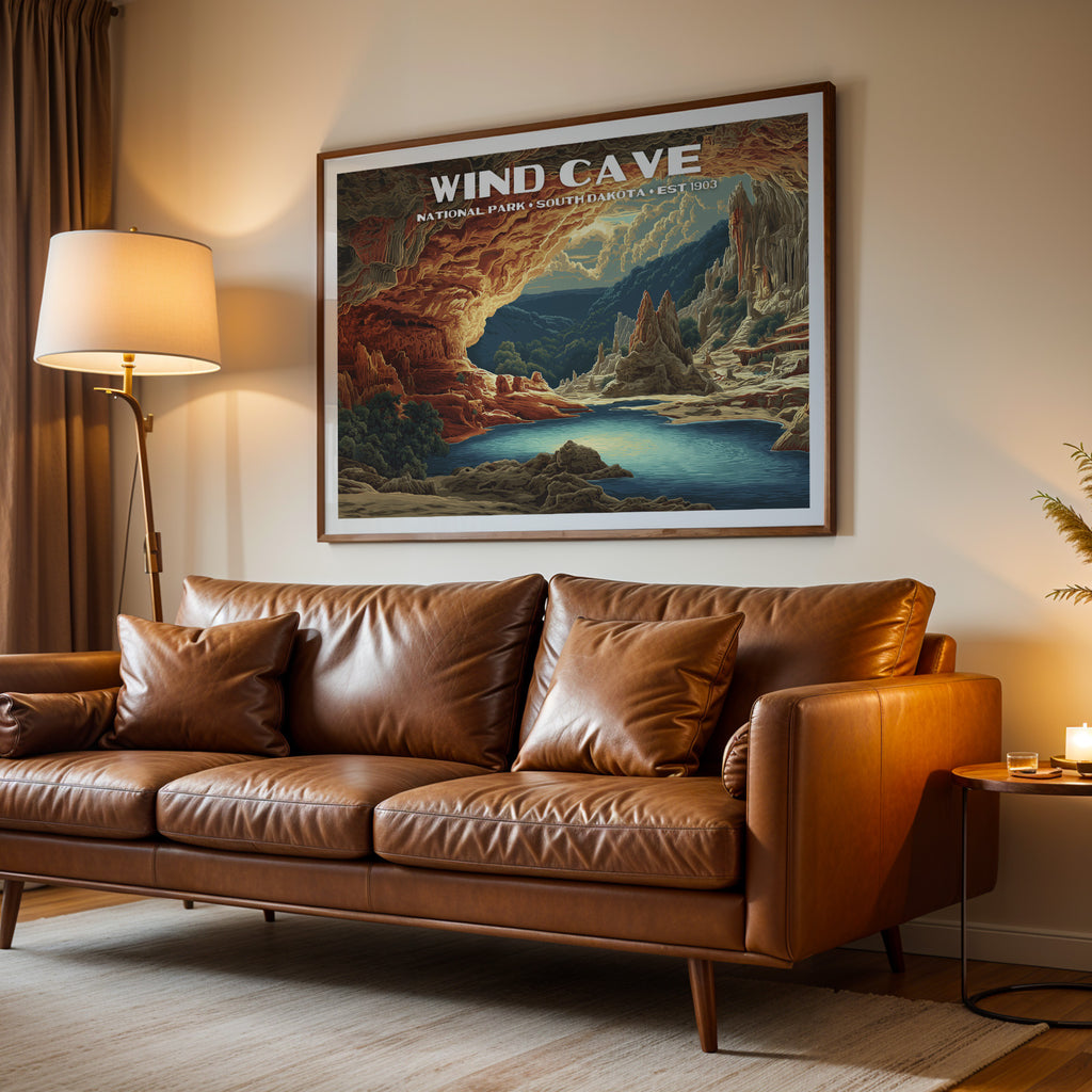 Wind Cave National Park Horizontal Vintage Art