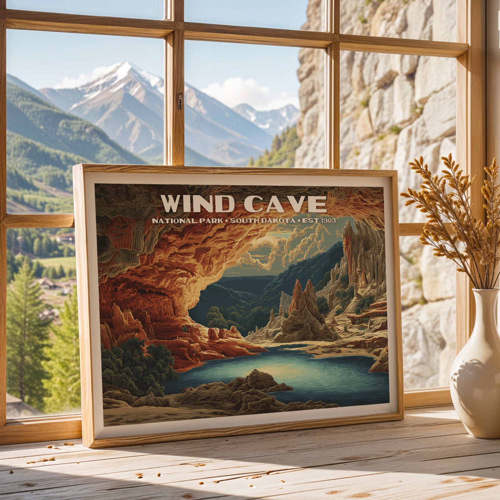 Wind Cave National Park Horizontal Vintage Art