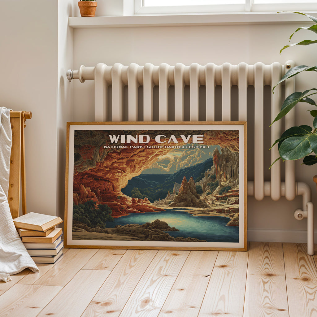 Wind Cave National Park Horizontal Vintage Art
