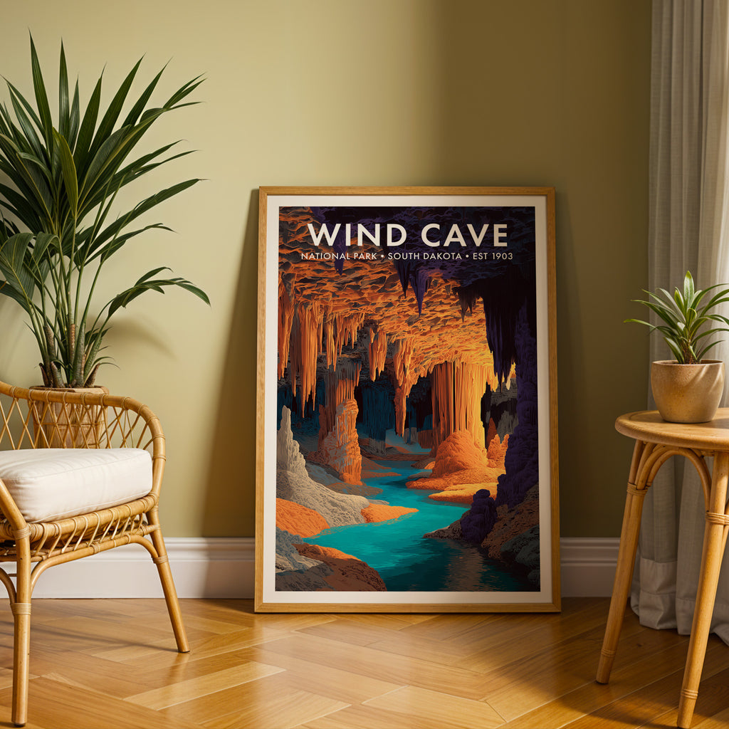 Retro Wind Cave National Park Print