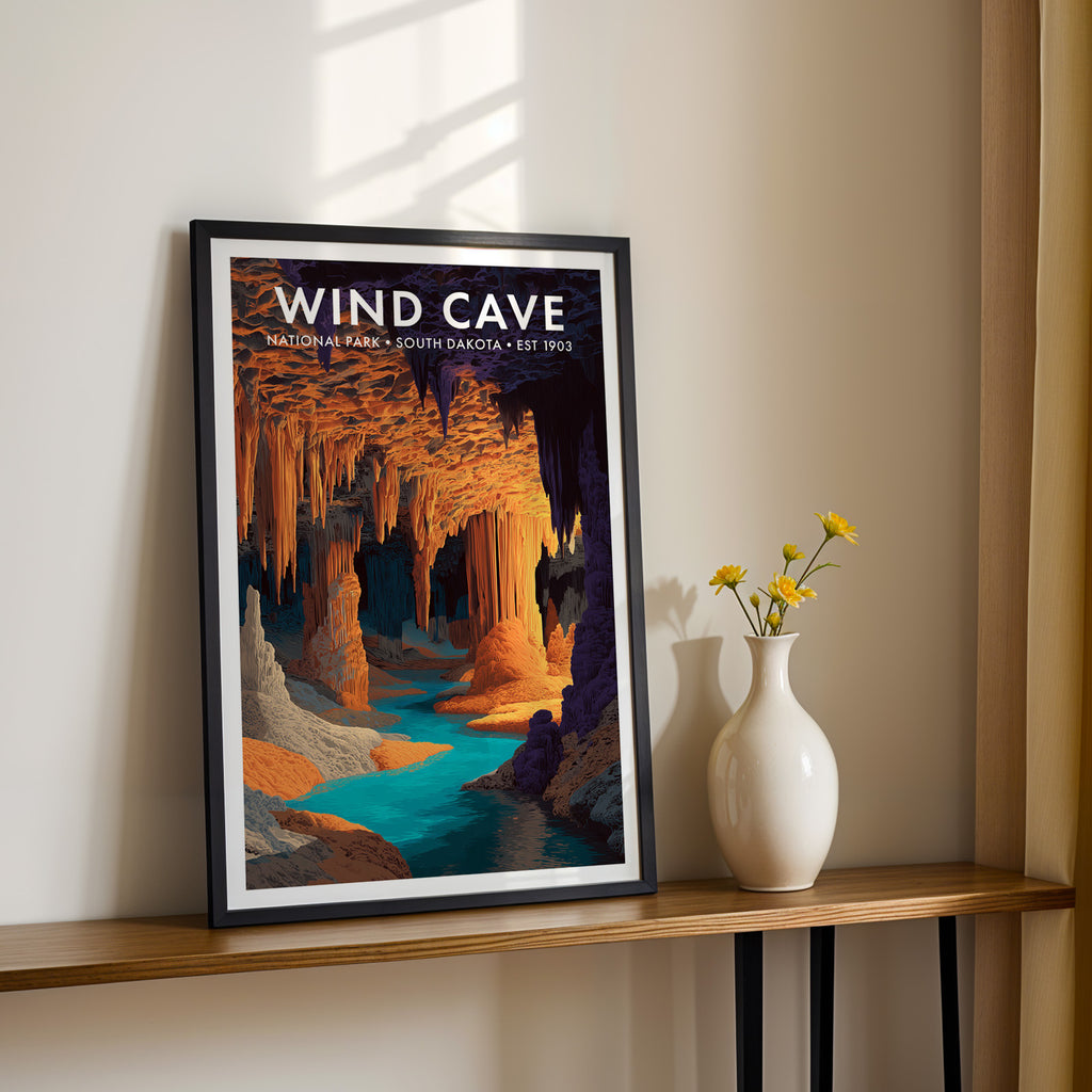 Retro Wind Cave National Park Print