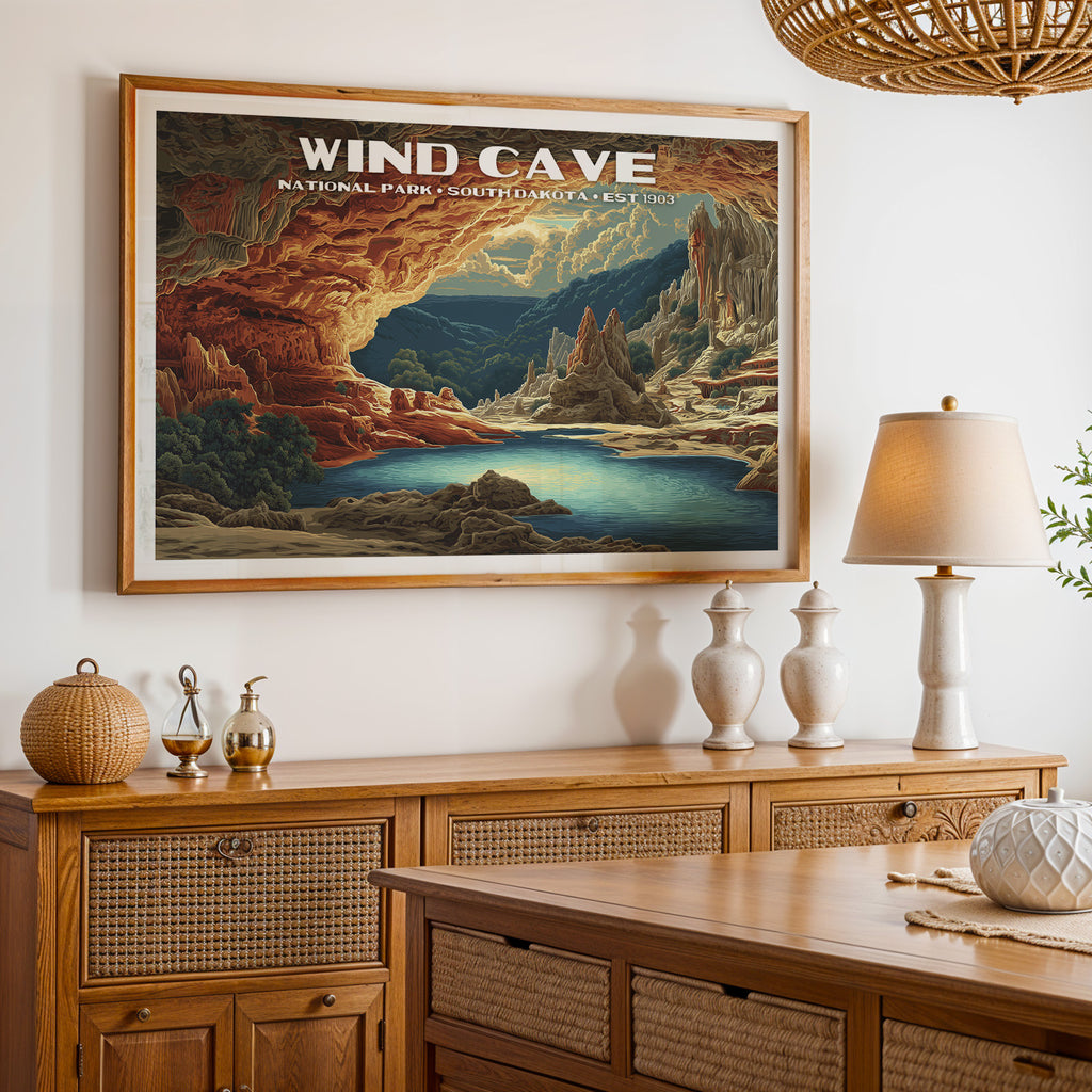 Wind Cave National Park Horizontal Vintage Art