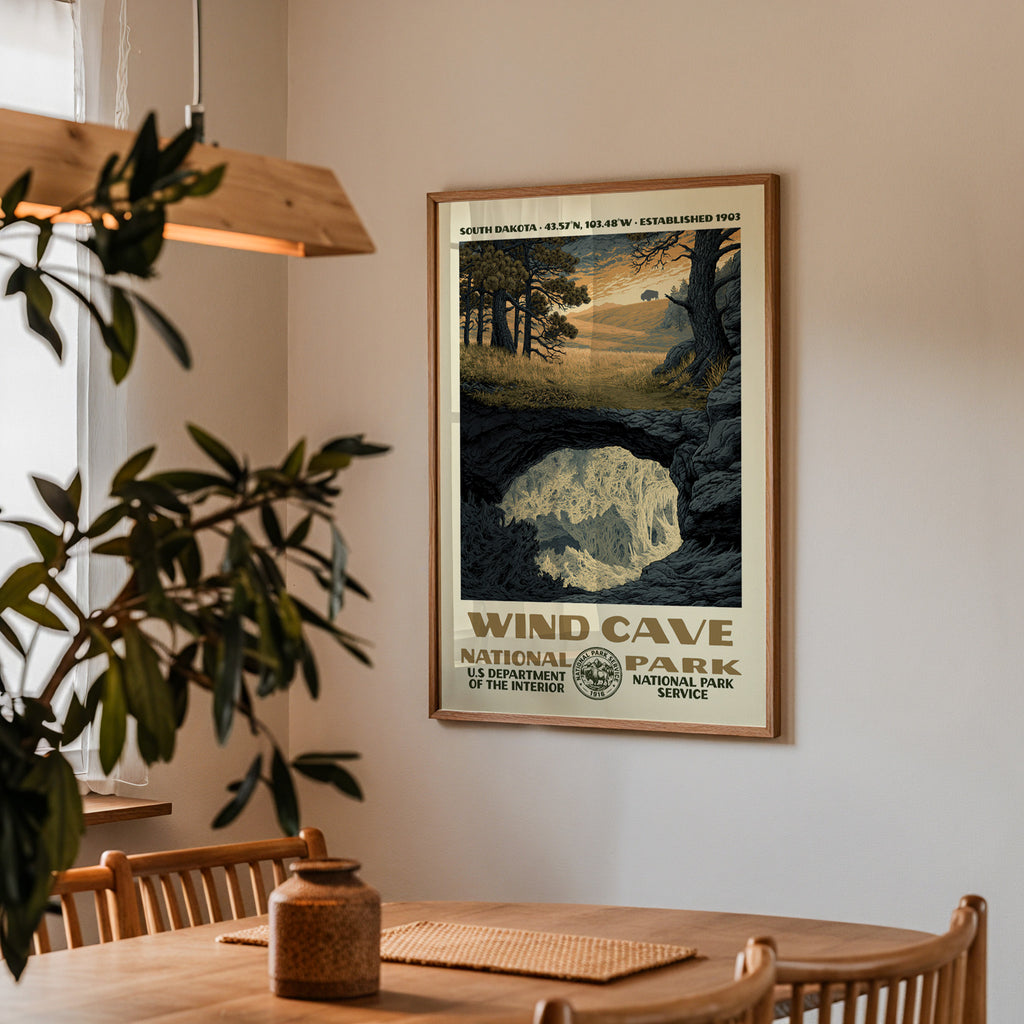 Wind Cave National Park Vintage WPA Art