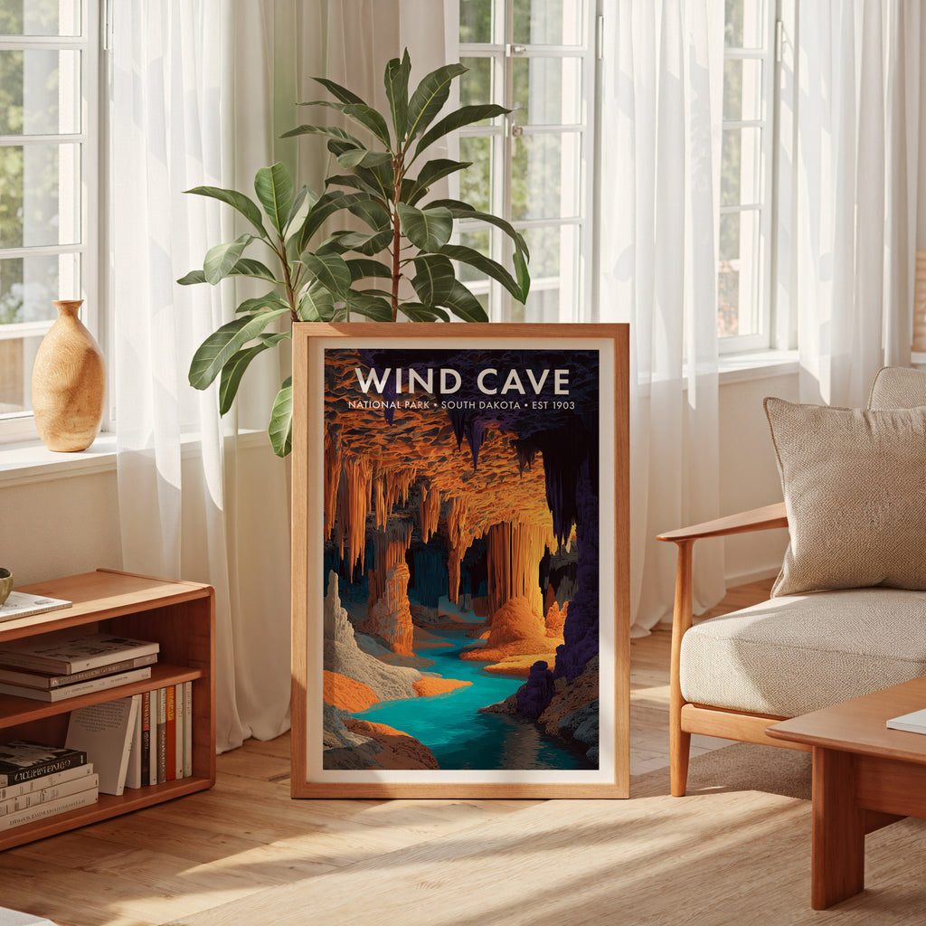 Retro Wind Cave National Park Print