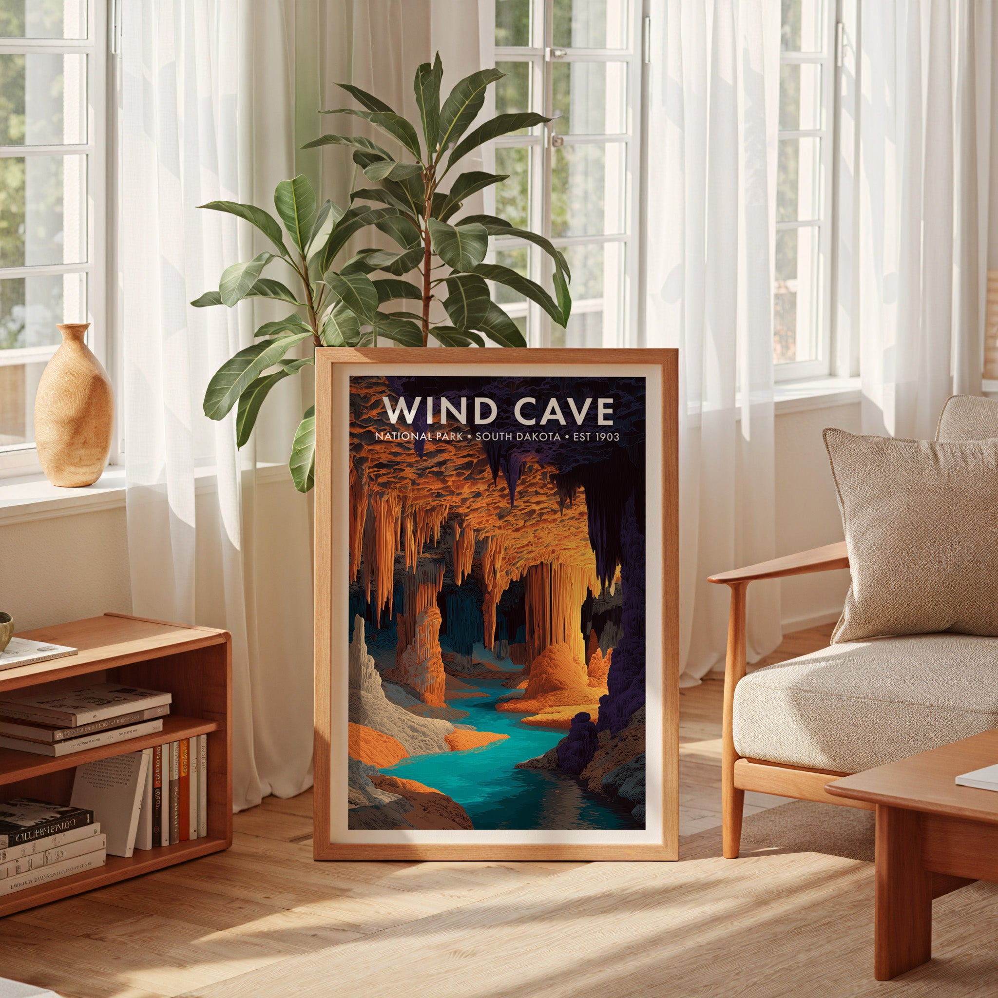 Retro Wind Cave National Park Print