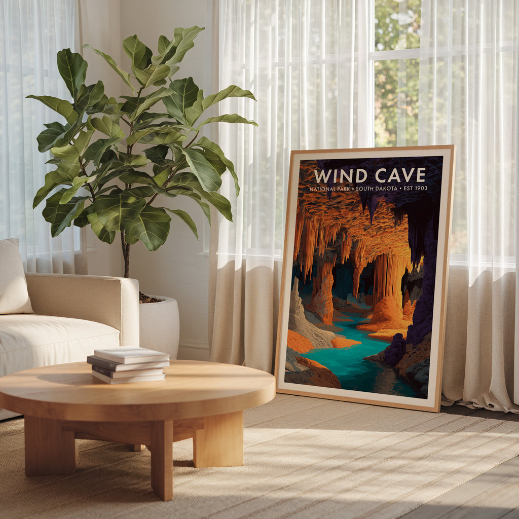 Retro Wind Cave National Park Print