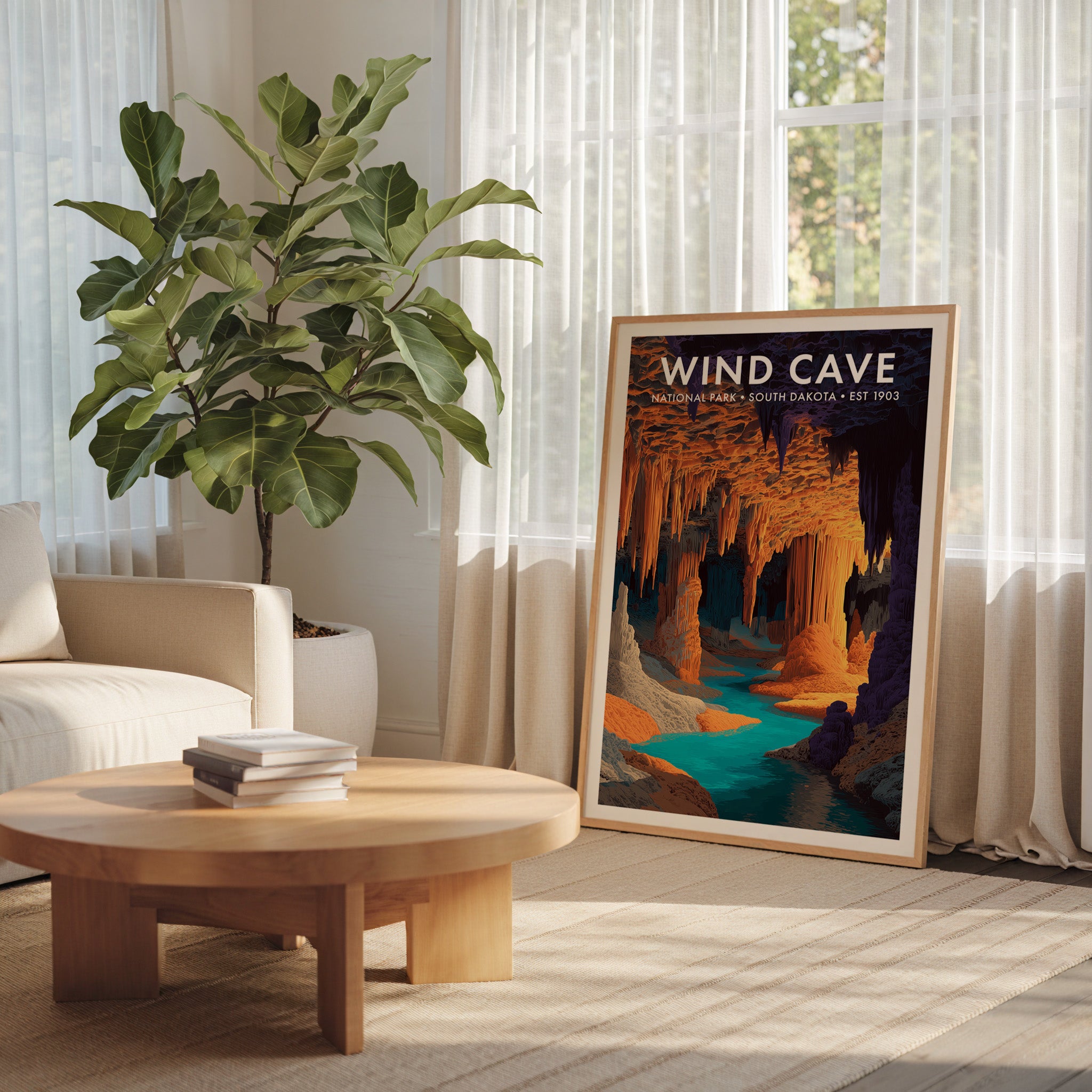 Retro Wind Cave National Park Print