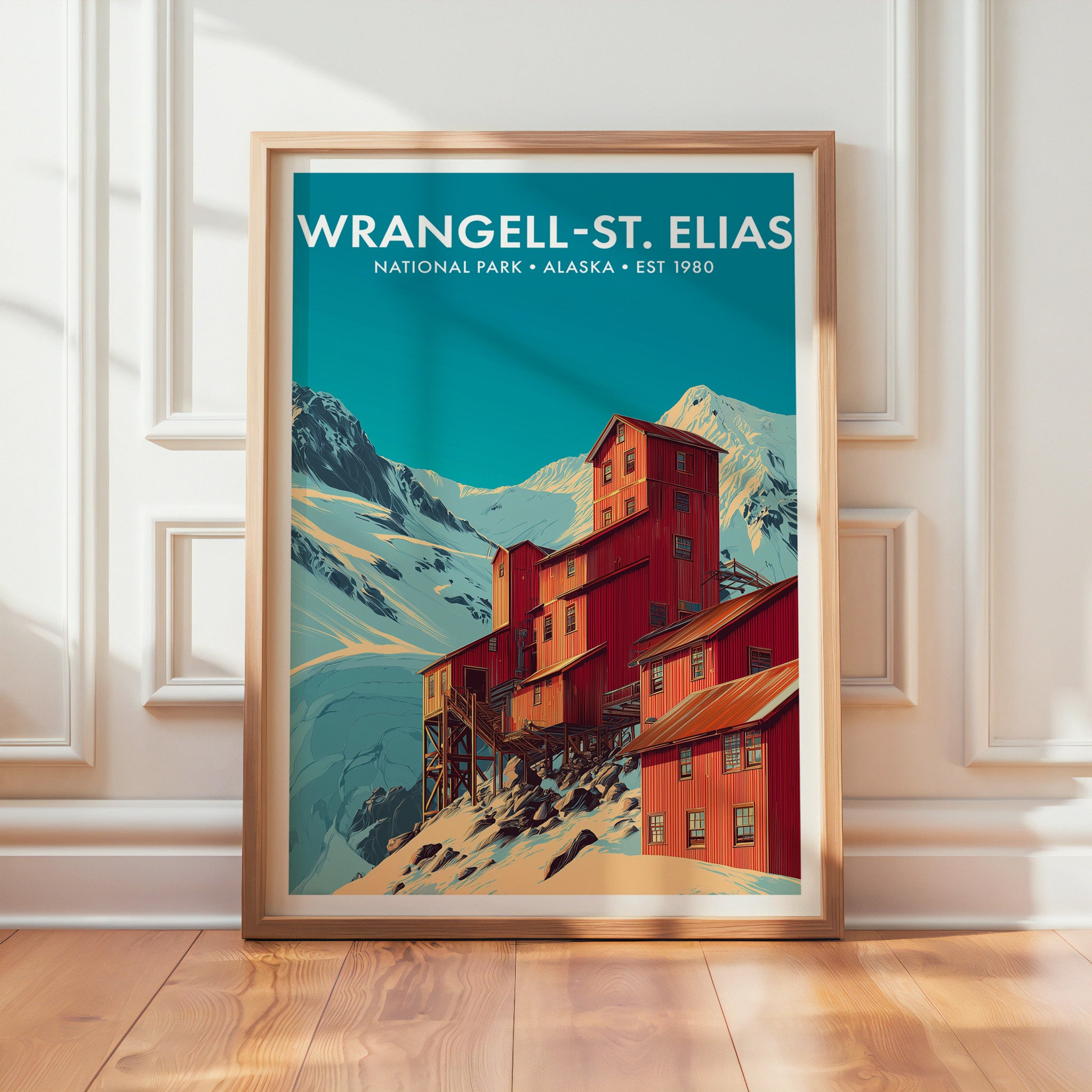Retro Wrangell–St. Elias National Park Print