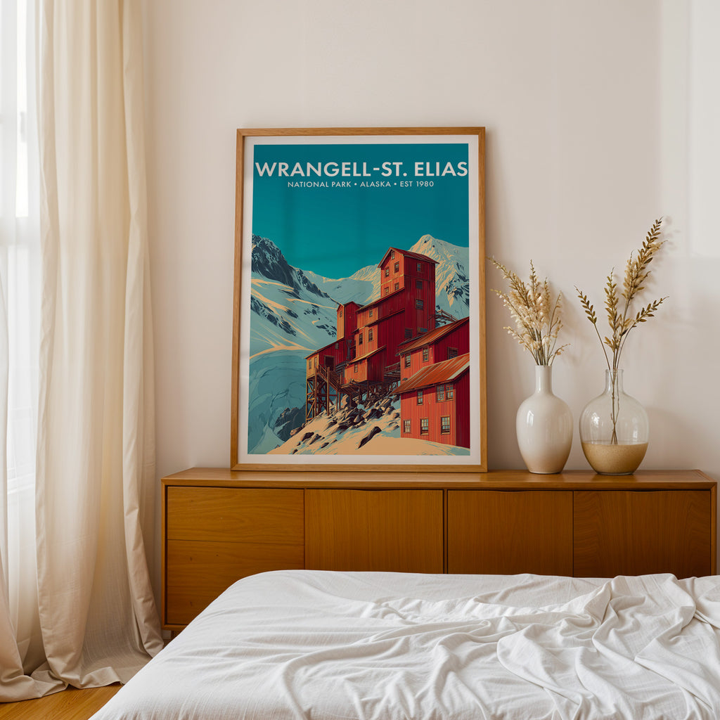Retro Wrangell–St. Elias National Park Print