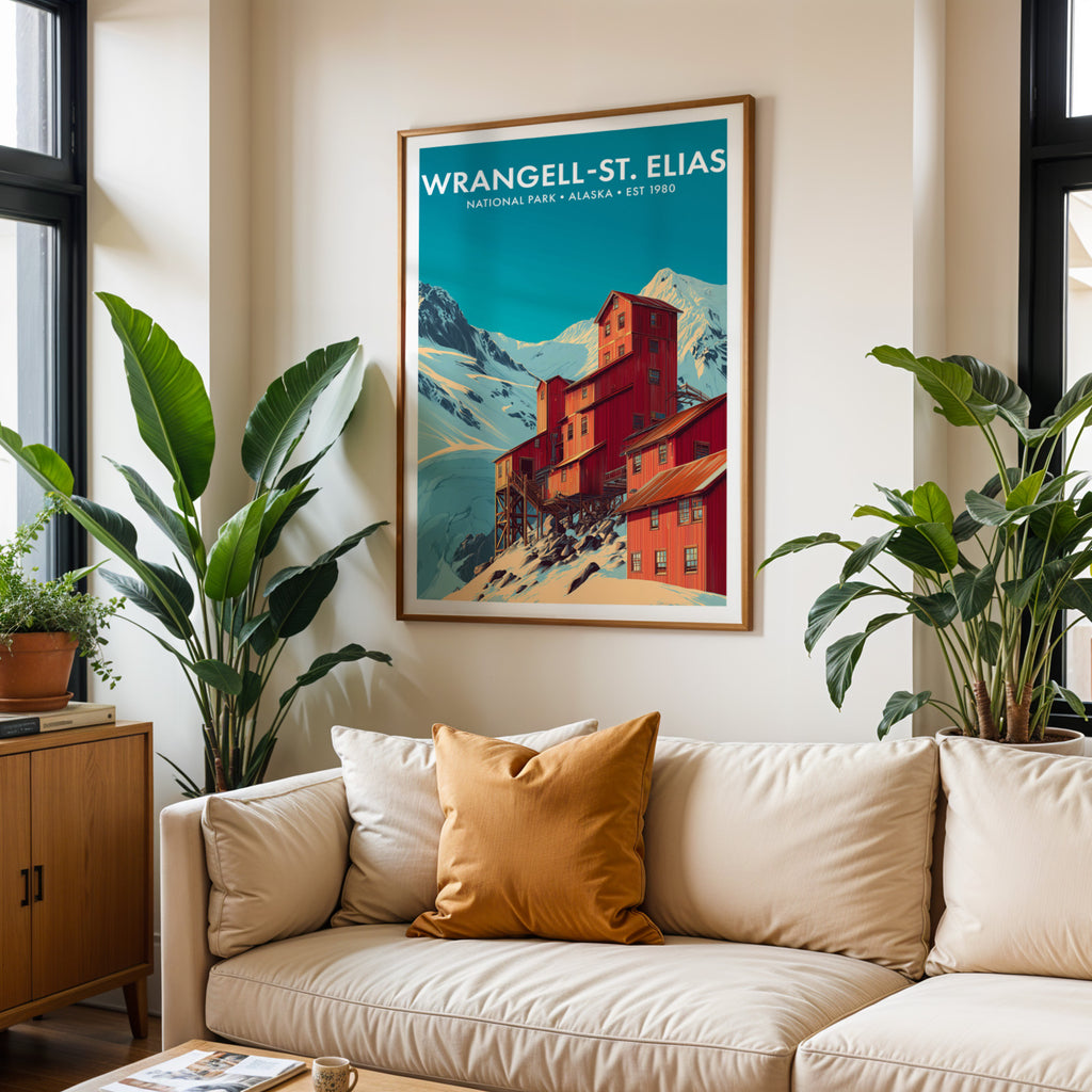 Retro Wrangell–St. Elias National Park Print