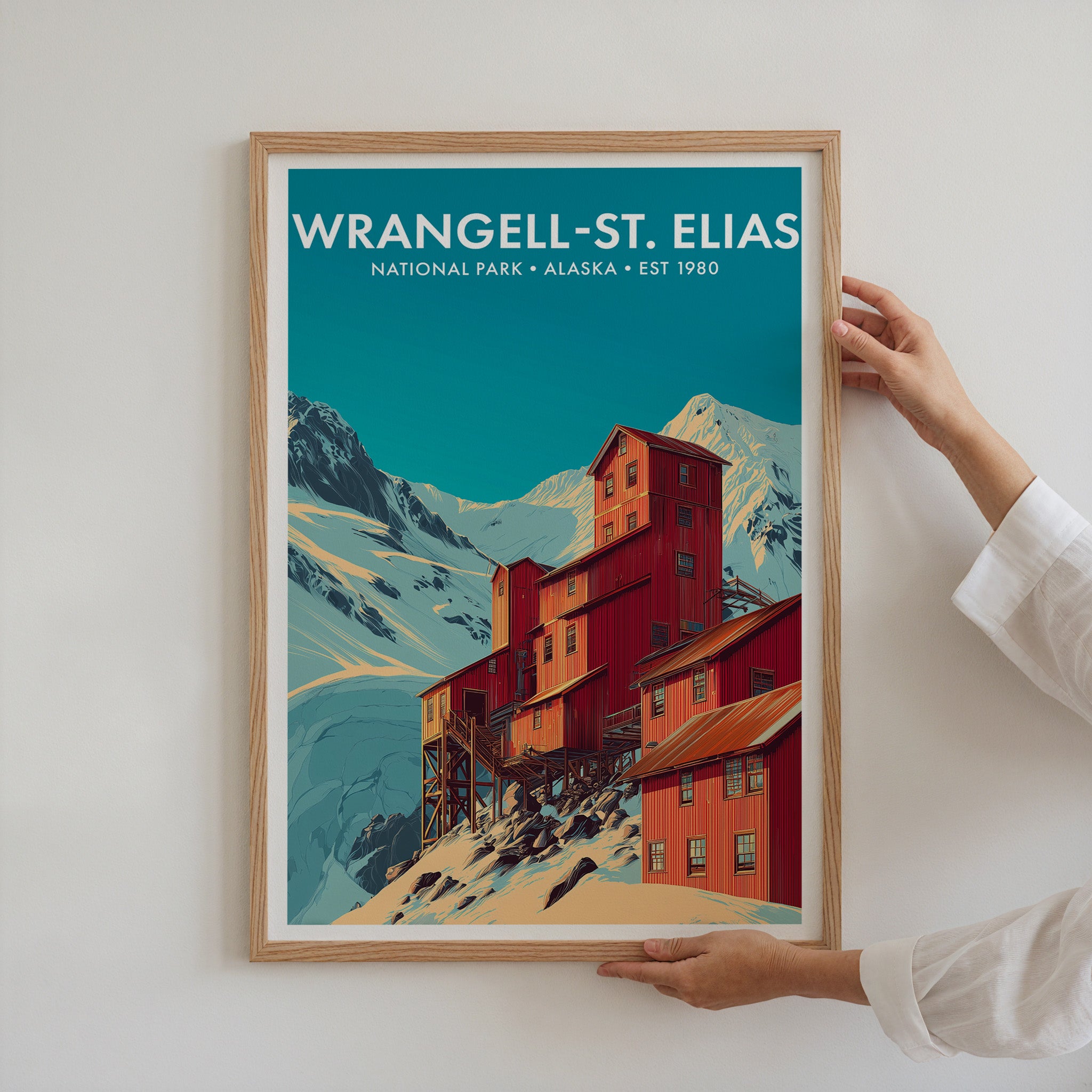 Retro Wrangell–St. Elias National Park Print