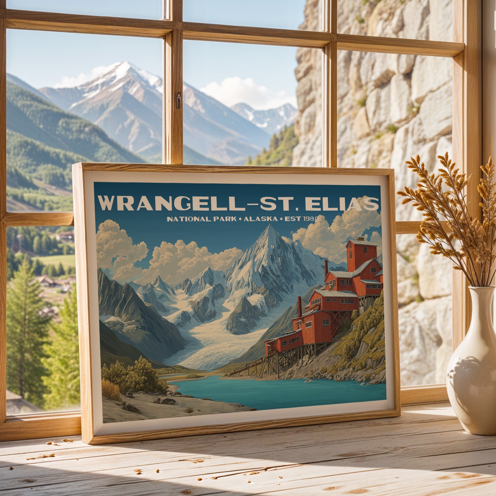 Wrangell–St. Elias National Park Horizontal Vintage Art
