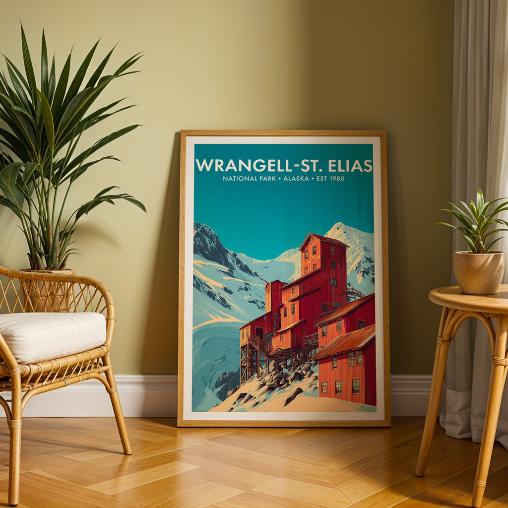 Retro Wrangell–St. Elias National Park Print
