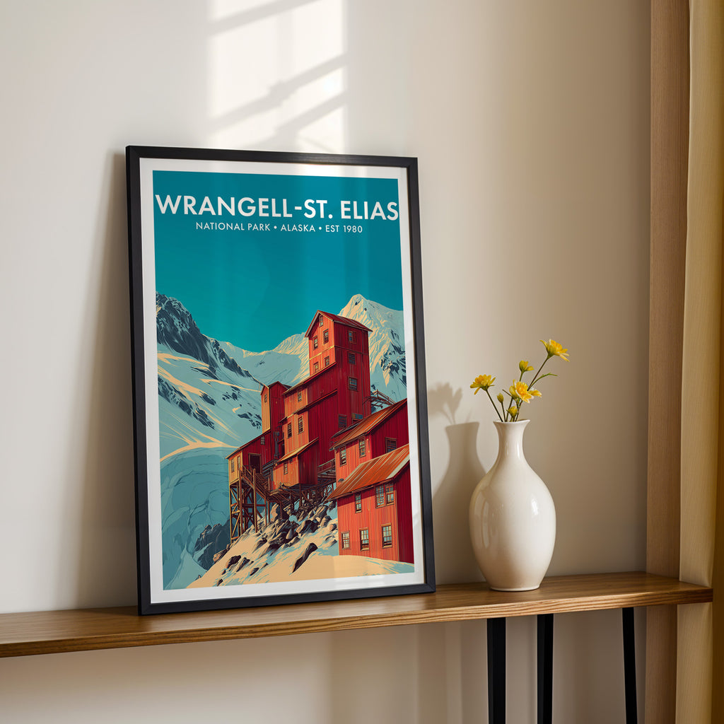 Retro Wrangell–St. Elias National Park Print