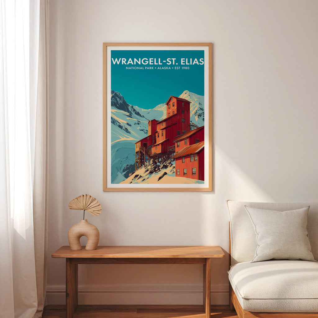 Retro Wrangell–St. Elias National Park Print