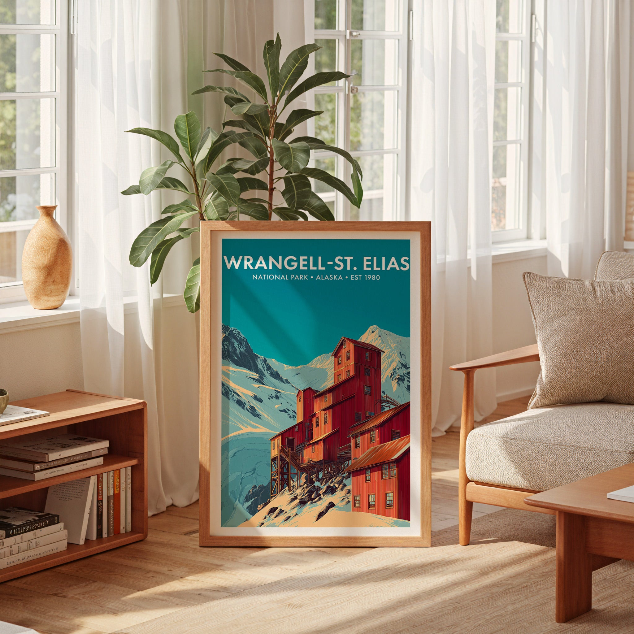 Retro Wrangell–St. Elias National Park Print