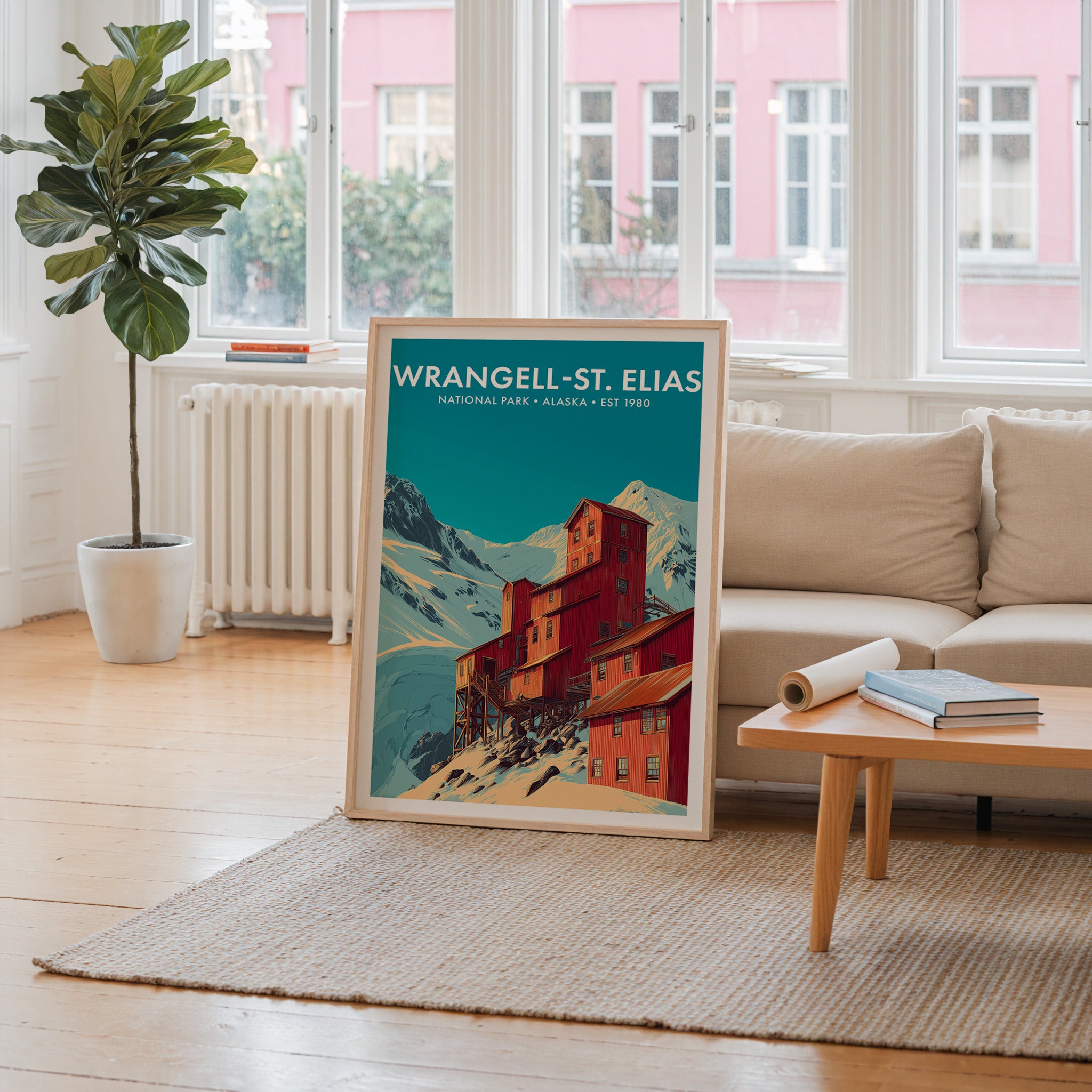 Retro Wrangell–St. Elias National Park Print