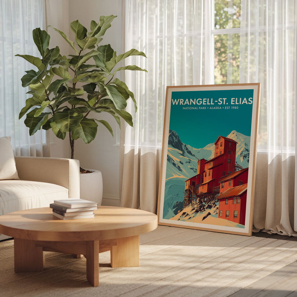 Retro Wrangell–St. Elias National Park Print