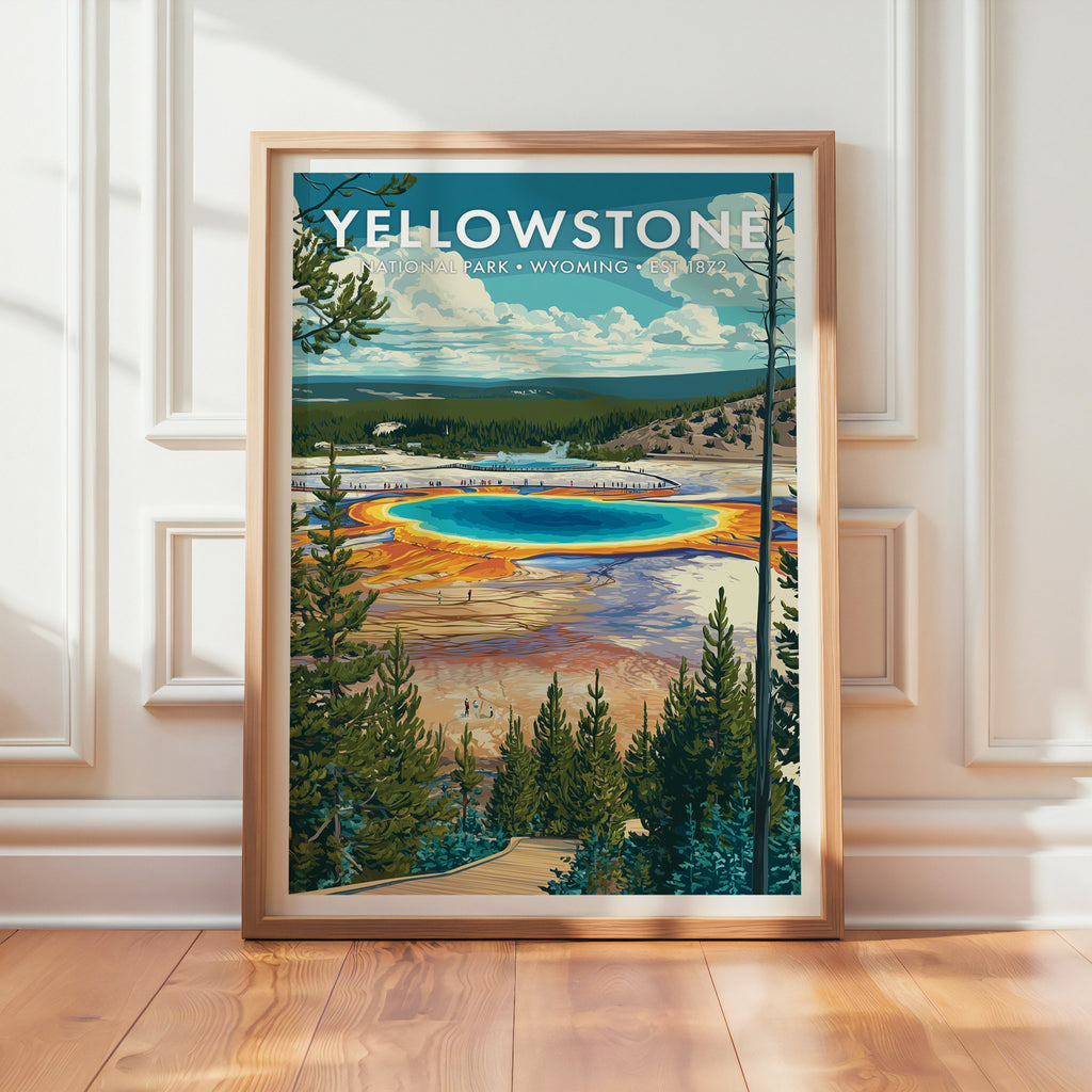 Retro Yellowstone National Park Print