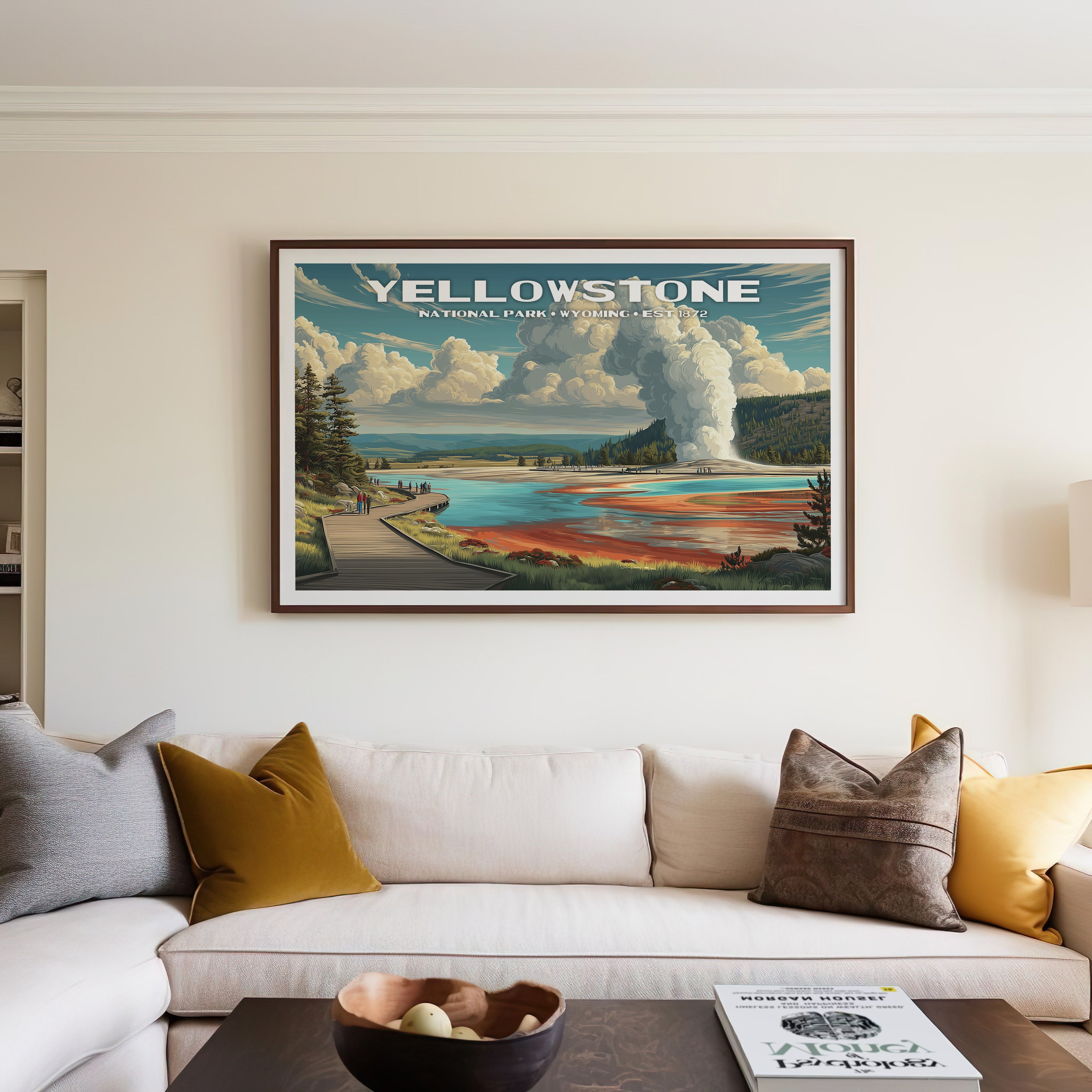 Yellowstone National Park Horizontal Vintage Art