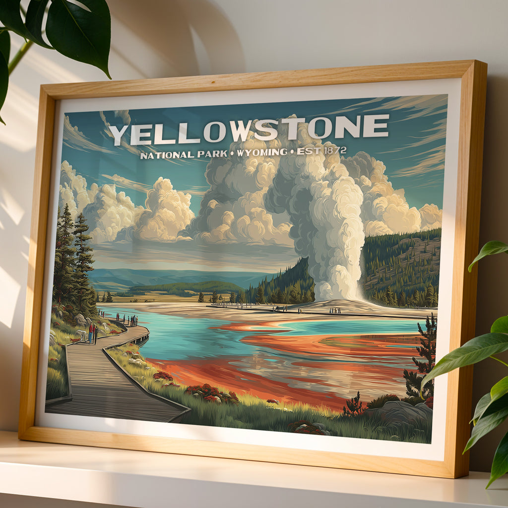 Yellowstone National Park Horizontal Vintage Art
