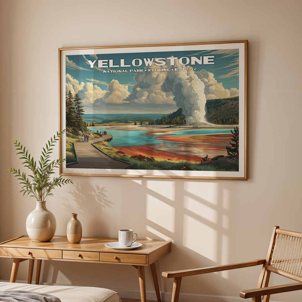 Yellowstone National Park Horizontal Vintage Art