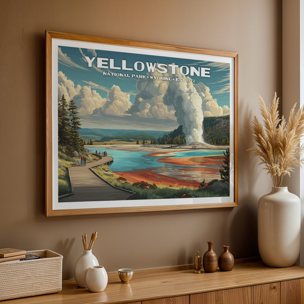 Yellowstone National Park Horizontal Vintage Art