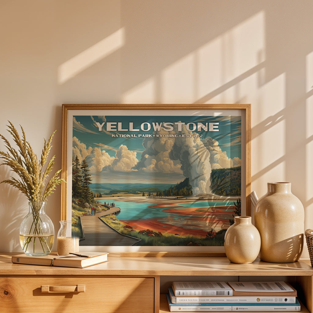 Yellowstone National Park Horizontal Vintage Art