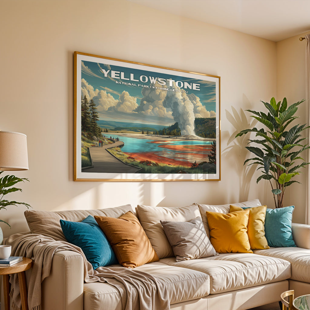 Yellowstone National Park Horizontal Vintage Art