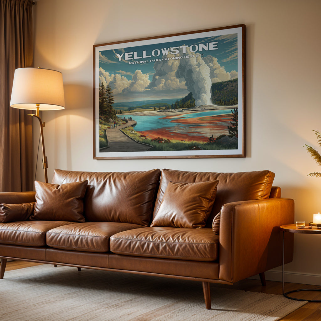 Yellowstone National Park Horizontal Vintage Art